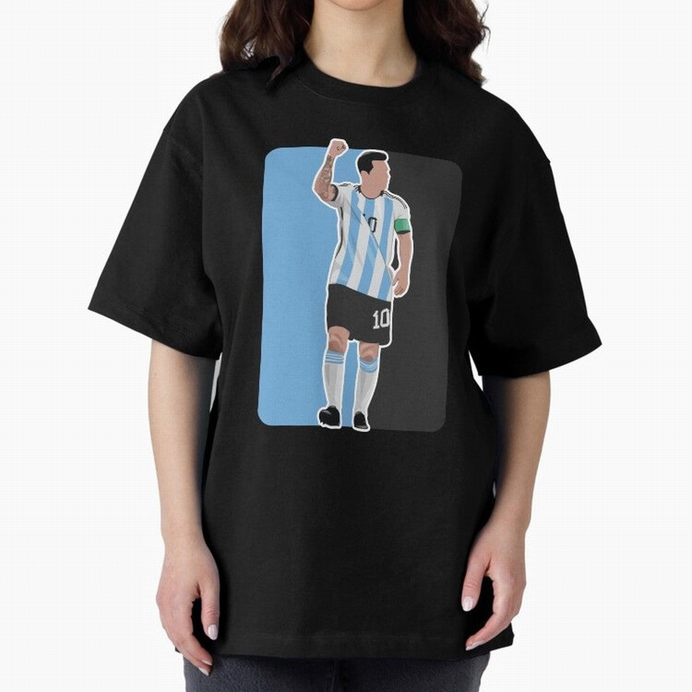 Messi World Cup 2022 Oversized T-Shirt Join the Global Buzz around Match Day Hype around FIFA World Cup 2026 Group Stage, Messi and Cristiano Ronaldo, Portugal, Champion Mindset, Group Stage Buzz, Knockout Tension and Passionate Fan Culture; Made