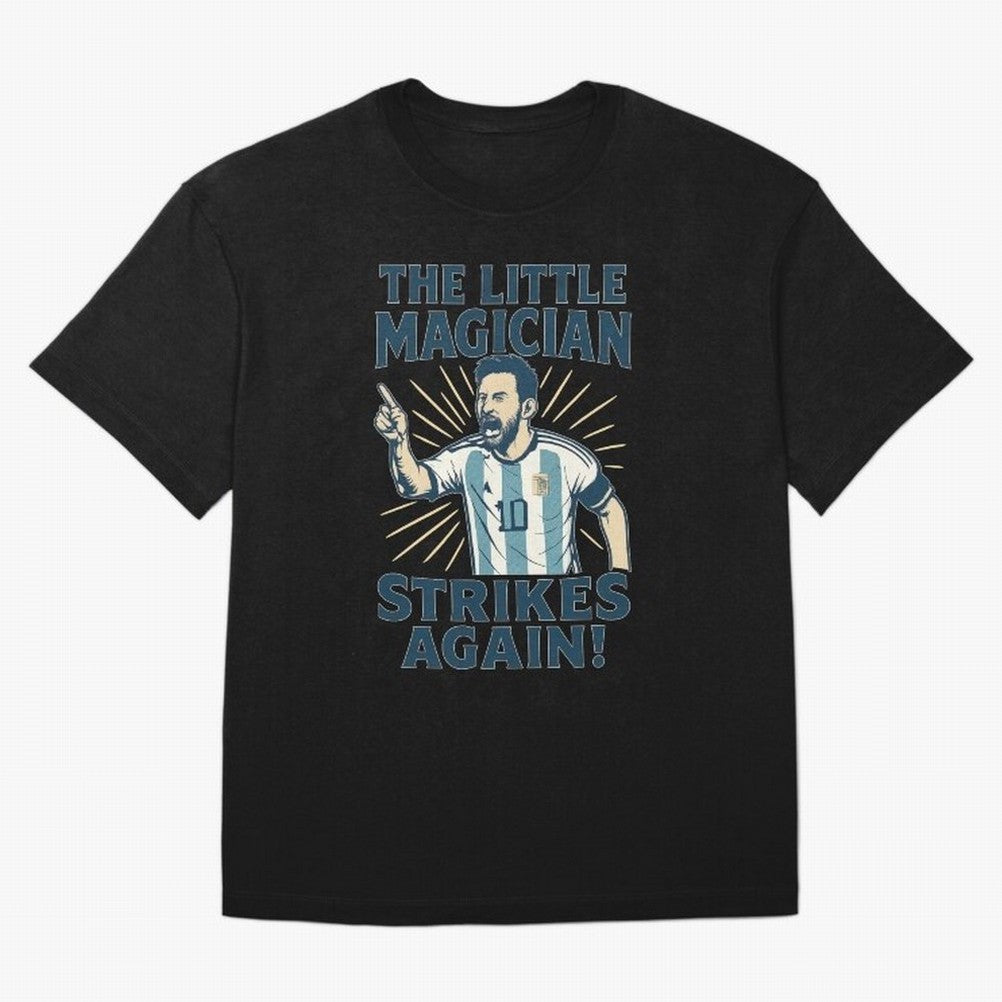 Messi - The Magician Oversized T-Shirt Make Memories around the FIFA World Cup 2026 USA Canada Mexico Journey through Messi and Cristiano Ronaldo Highlights, Portugal Pride, Champion Mindset, Group Stage Buzz, Knockout Tension and Passionate Fan