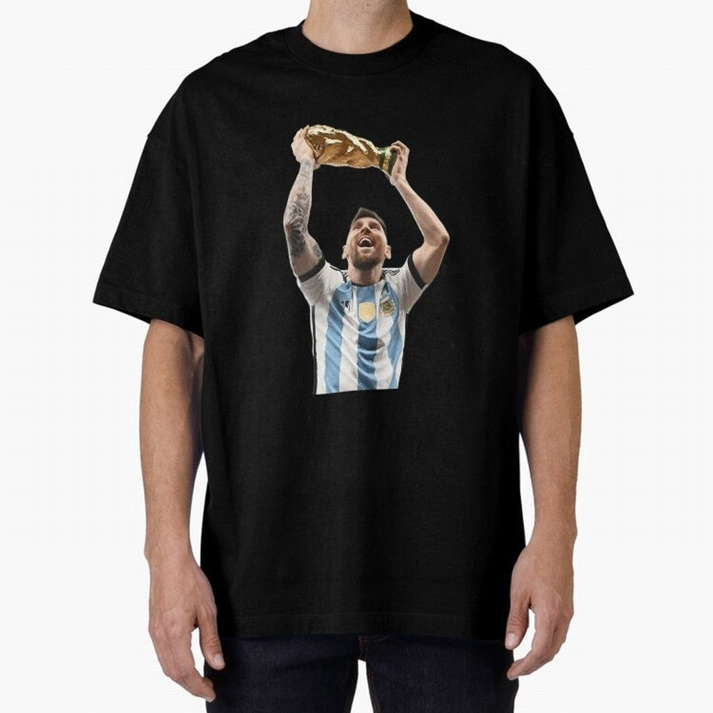 Lionel Messi Lifting The World Cup Essential T-Shirt Celebrate the Biggest Stage of Match Day Hype around FIFA World Cup 2026 Group Stage, Haaland and Mbappe, Portugal, Spain and Germany, Sports Nostalgia, International Competition, Famous Players