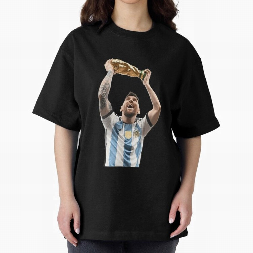 Lionel Messi Lifting The World Cup Essential T-Shirt Celebrate the Biggest Stage of Match Day Hype around FIFA World Cup 2026 Group Stage, Haaland and Mbappe, Portugal, Spain and Germany, Sports Nostalgia, International Competition, Famous Players