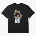 Lionel Messi Lifting The World Cup Essential T-Shirt Celebrate the Biggest Stage of Match Day Hype around FIFA World Cup 2026 Group Stage, Haaland and Mbappe, Portugal, Spain and Germany, Sports Nostalgia, International Competition, Famous Players