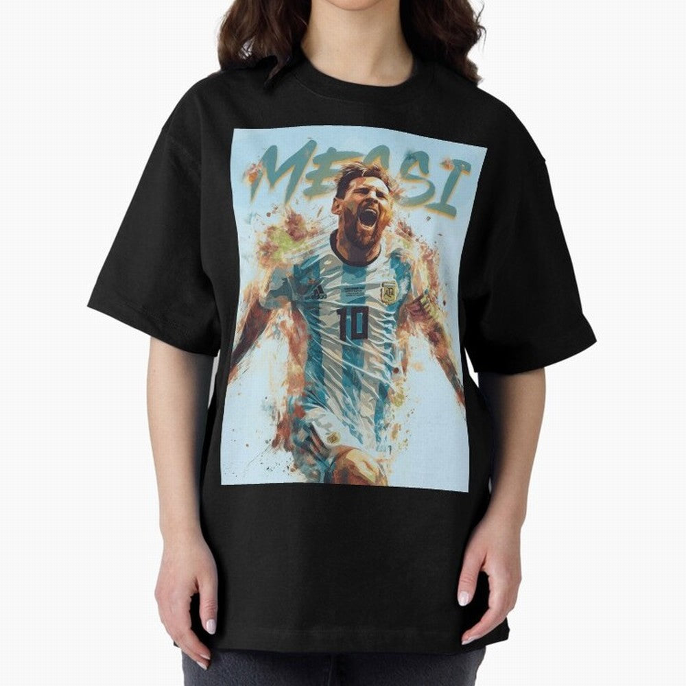 Messi The GOAT Oversized T-Shirt Celebrate Rivalries and Pride in FIFA World Cup 2026 Group Stage Spirit, Filled with Netherlands, Haaland and Mbappe, Football History, Final Match Energy, Crowd Noise and Once in a Lifetime Moments; Made for