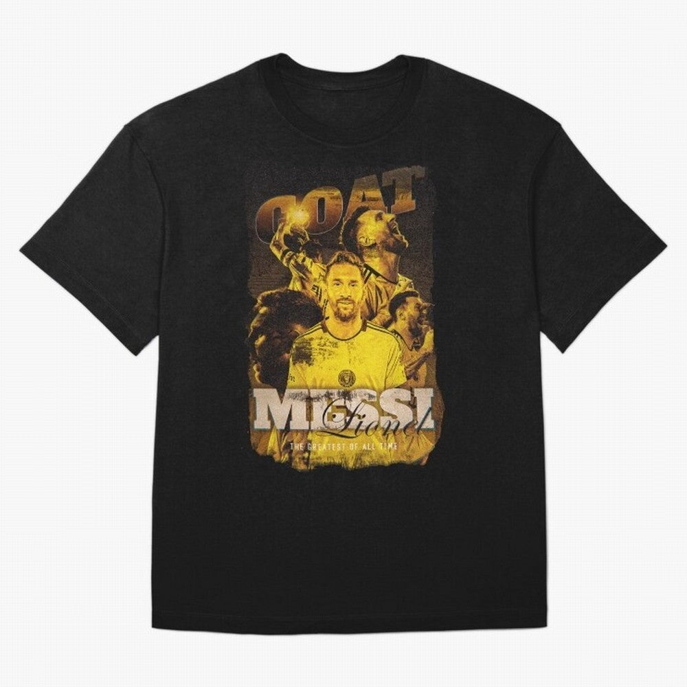 Messi The GOAT Oversized T-Shirt Bring a Vintage Feel to Match Day Hype around FIFA World Cup 2026 Group Stage, Mbappe, France, Championship Spirit, Famous Goals, Roaring Crowds and International Football Unity; Great for Supporters Who Love