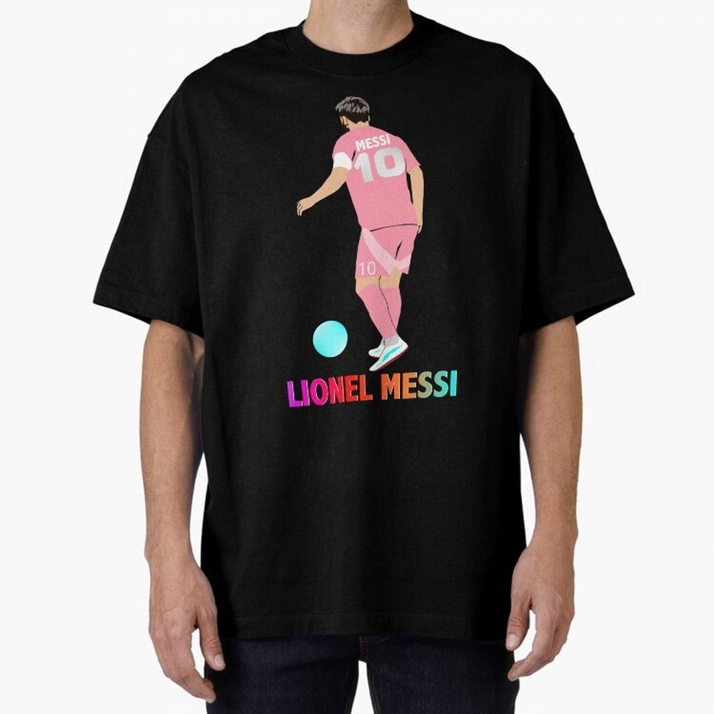 Lionel Messi illustration Oversized T-Shirt Capture FIFA World Cup 2026 Group Stage for Fans of Haaland and England and Germany, Bringing Football Passion, Legendary Performances, Festival Vibes and Supporter Community; Made for Die Hard