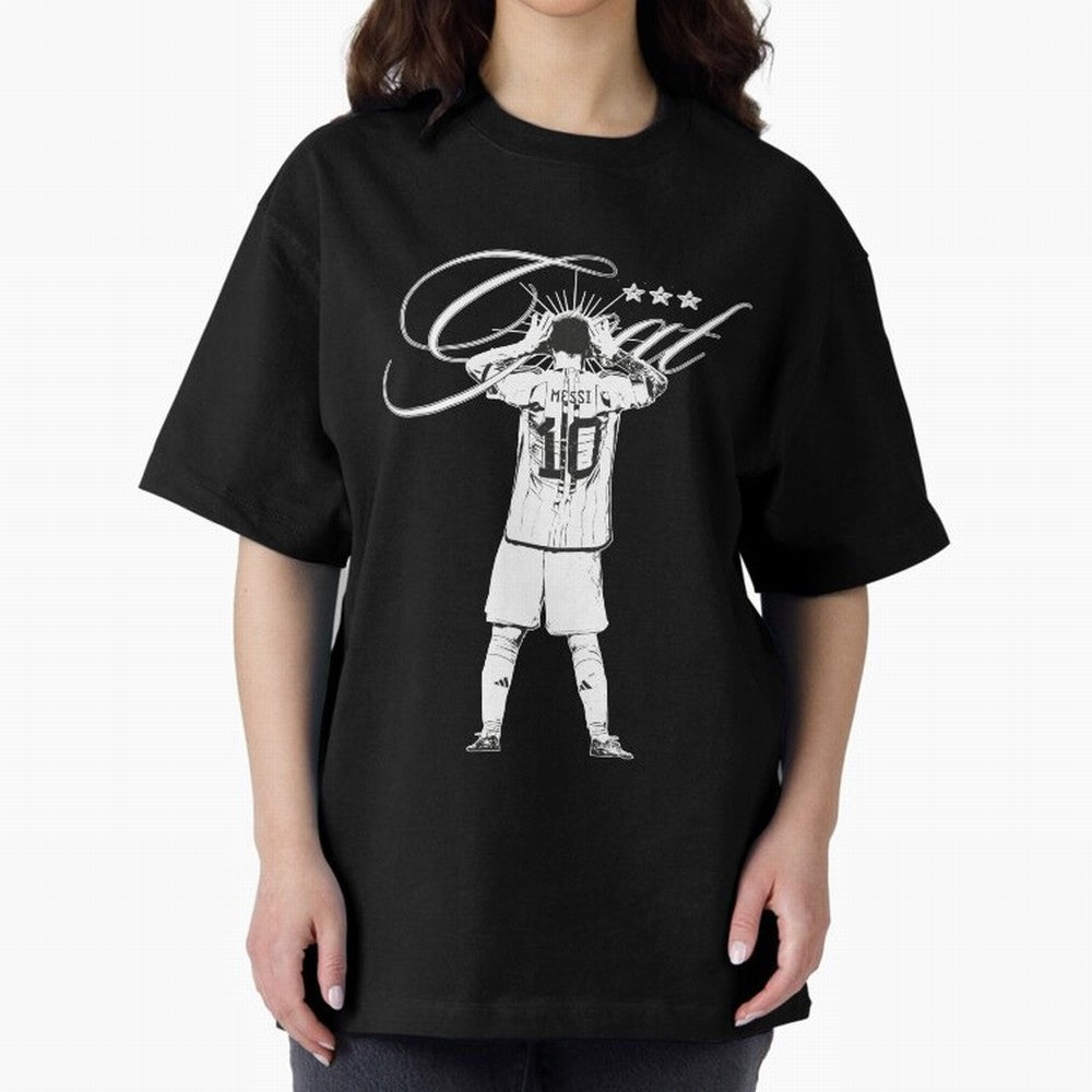 Messi Argentina, GOAT Oversized T-Shirt Carry the Colors and Pride of Global Football Passion for FIFA World Cup 2026, Highlighting Neymar, Haaland and Cristiano Ronaldo, England, Football Passion, Legendary Performances, Festival Vibes and