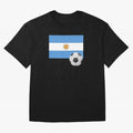 Flag of Argentina with a Football Oversized T-Shirt Stand with Global Football Passion for FIFA World Cup 2026 USA Canada Mexico, Centered on Haaland, England and Germany, Classic Soccer Heritage, Championship Pressure, Fan Loyalty and