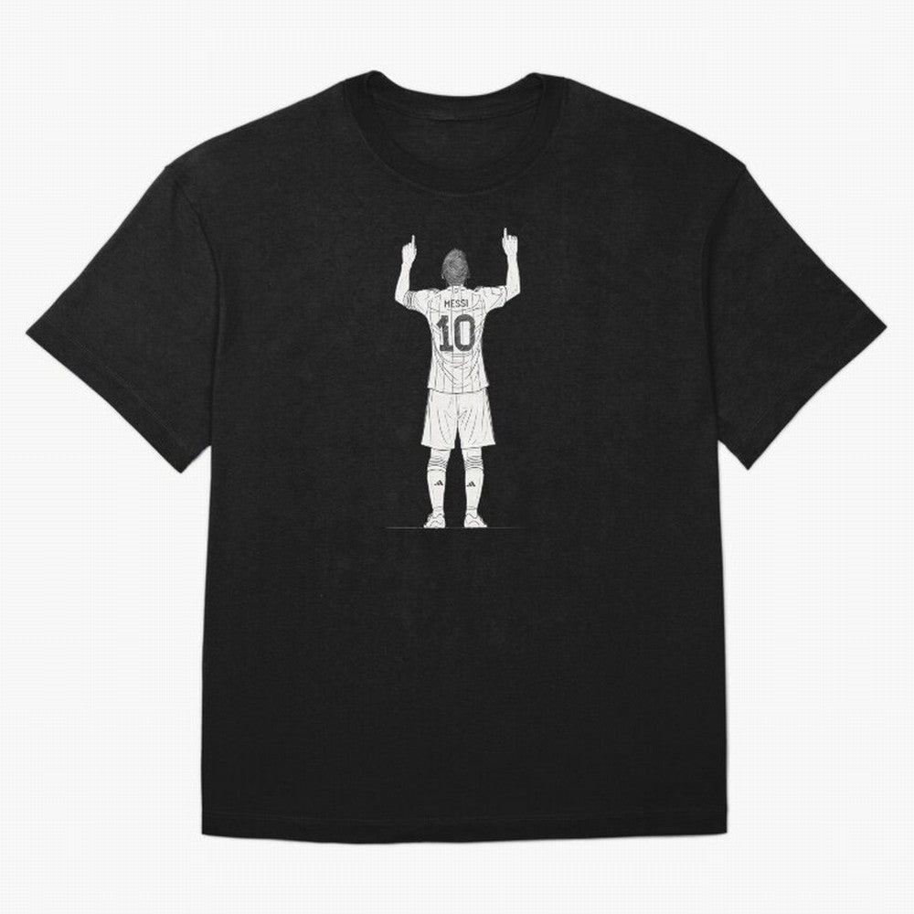 Lionel Messi minimalist sketch Oversized T-Shirt Fuel Your Fan Pride for FIFA World Cup 2026 Group Stage Filled with Cristiano Ronaldo, Haaland and CR7, Brazil, Portugal and Argentina Energy, Tournament Hype, Historic Matchups, Family Viewing