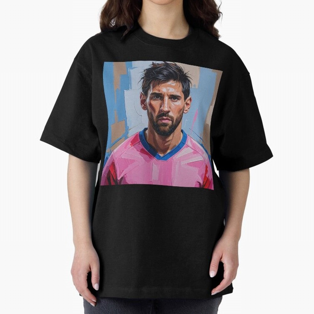 Vibrant Artistic Portrait of Lionel Messi (GOAT) - Digital painting (Version 2) Classic T-Shirt Show Championship Spirit for FIFA World Cup 2026 Capturing Haaland and Mbappe, Spain and Netherlands Energy, Football Festival Excitement, Trophy