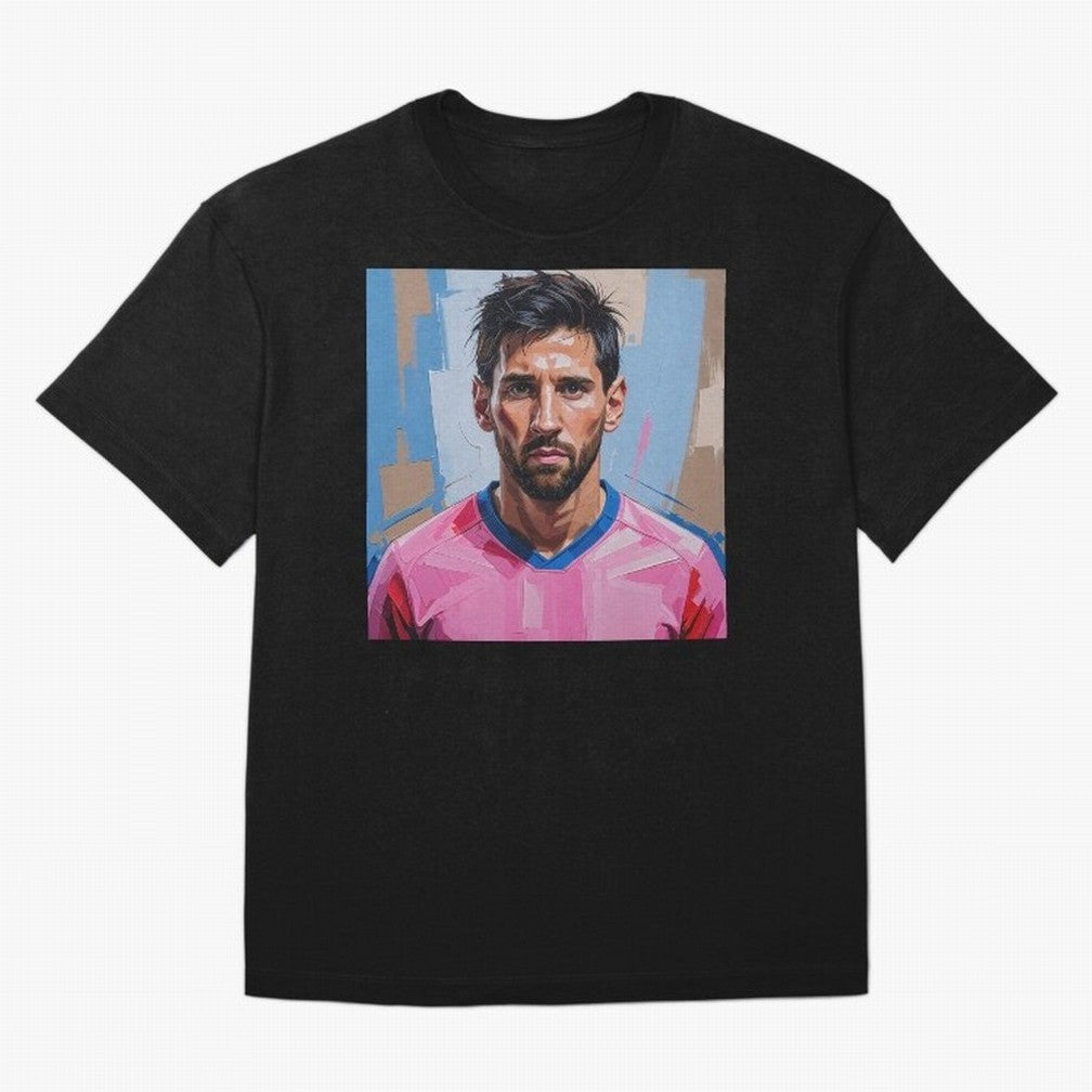 Vibrant Artistic Portrait of Lionel Messi (GOAT) - Digital painting (Version 2) Classic T-Shirt Show Championship Spirit for FIFA World Cup 2026 Capturing Haaland and Mbappe, Spain and Netherlands Energy, Football Festival Excitement, Trophy
