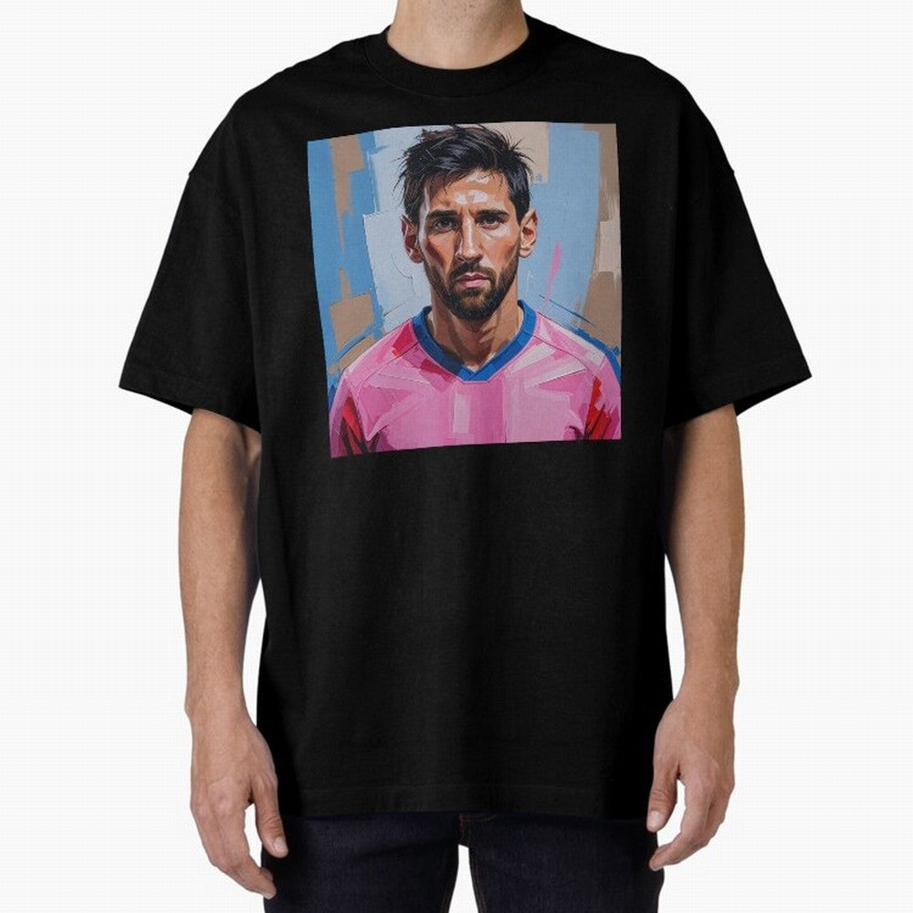 Vibrant Artistic Portrait of Lionel Messi (GOAT) - Digital painting (Version 2) Classic T-Shirt Show Championship Spirit for FIFA World Cup 2026 Capturing Haaland and Mbappe, Spain and Netherlands Energy, Football Festival Excitement, Trophy