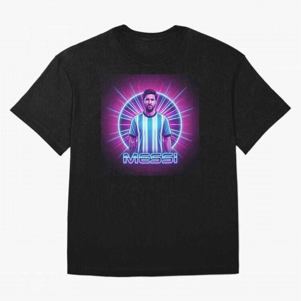 ?Argentina Football Legend Messi Cyberpunk Retro Futurist Design (Version 4) Classic T-Shirt Show Your Tournament Heart for FIFA World Cup 2026 Spirit, Inspired by Netherlands, Cristiano Ronaldo, Haaland and CR7, Tournament Hype, Historic Matchups,