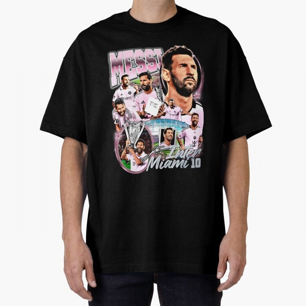 Lionel Messi Inter Miami Retro Vintage bootleg rap tee Classic T-Shirt Support FIFA World Cup 2026 USA Canada Mexico for Fans of Cristiano Ronaldo and Argentina, France and Brazil, Bringing Global Supporter Spirit, Legendary Goals, National Colors