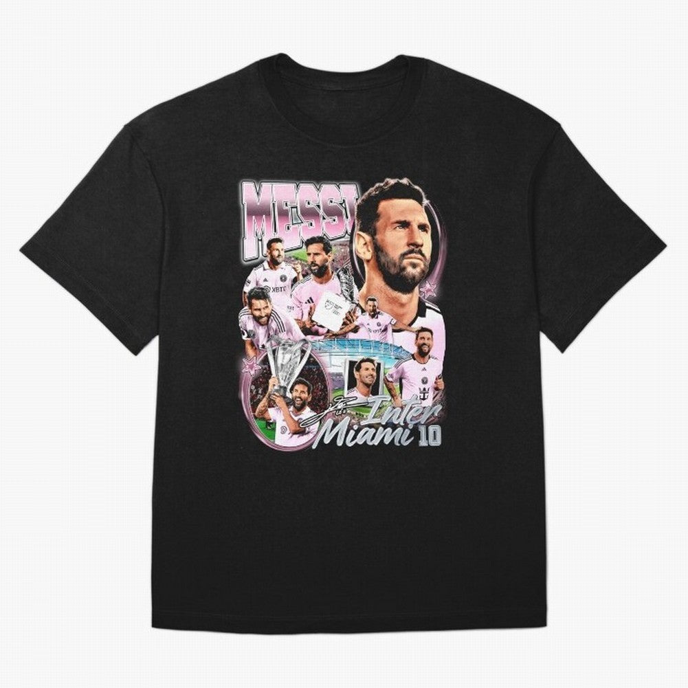 Lionel Messi Inter Miami Retro Vintage bootleg rap tee Classic T-Shirt Support FIFA World Cup 2026 USA Canada Mexico for Fans of Cristiano Ronaldo and Argentina, France and Brazil, Bringing Global Supporter Spirit, Legendary Goals, National Colors