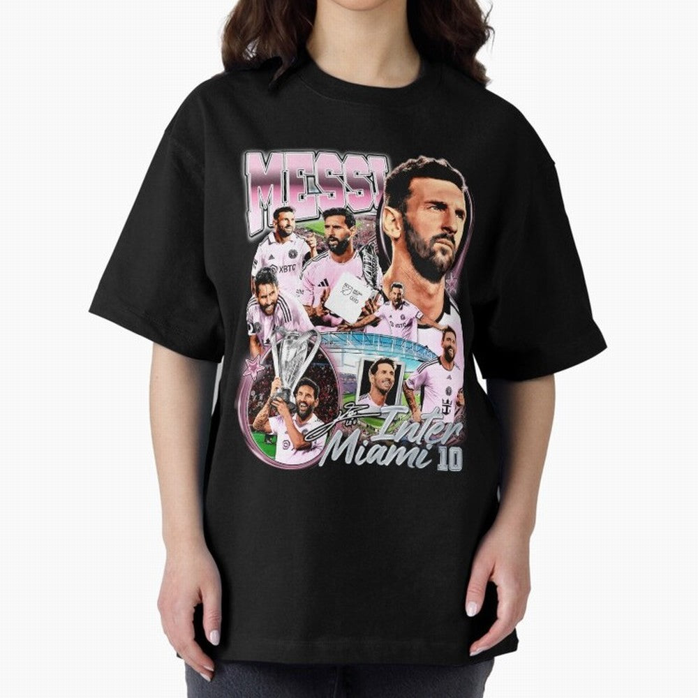 Lionel Messi Inter Miami Retro Vintage bootleg rap tee Classic T-Shirt Support FIFA World Cup 2026 USA Canada Mexico for Fans of Cristiano Ronaldo and Argentina, France and Brazil, Bringing Global Supporter Spirit, Legendary Goals, National Colors