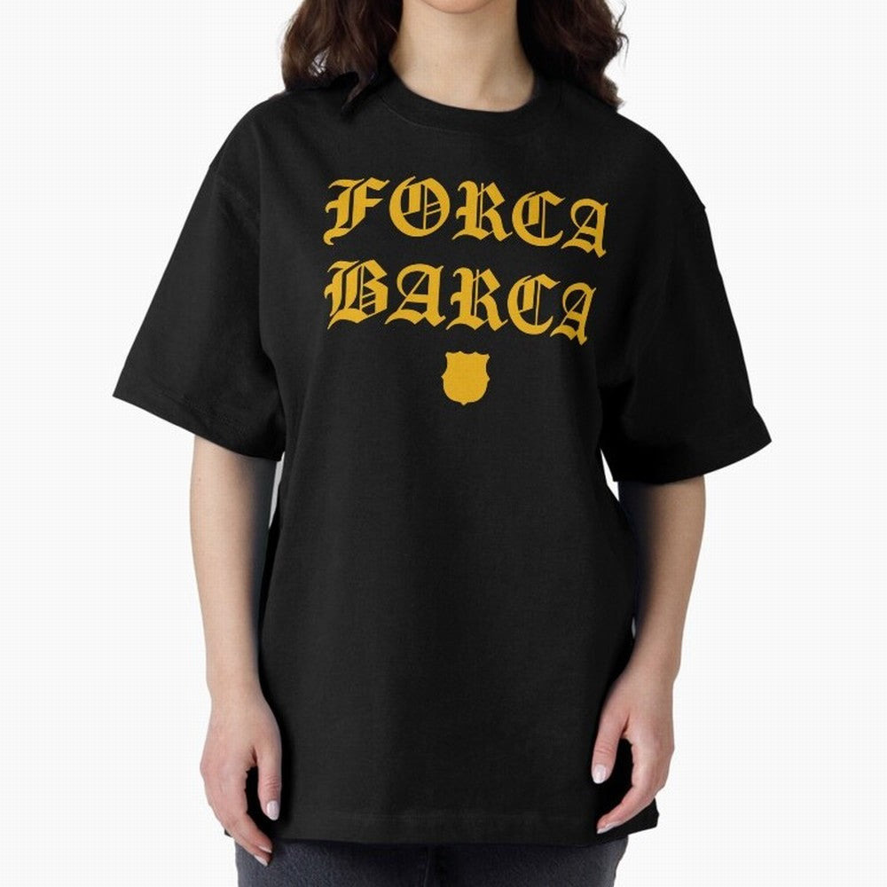 Forca Barca Oversized T-Shirt Celebrate Football Heritage in the FIFA World Cup 2026 Journey through Mbappe Highlights, Portugal Pride, Global Supporter Spirit, Legendary Goals, National Colors and Tournament Celebration; Ideal for Passionate Fans