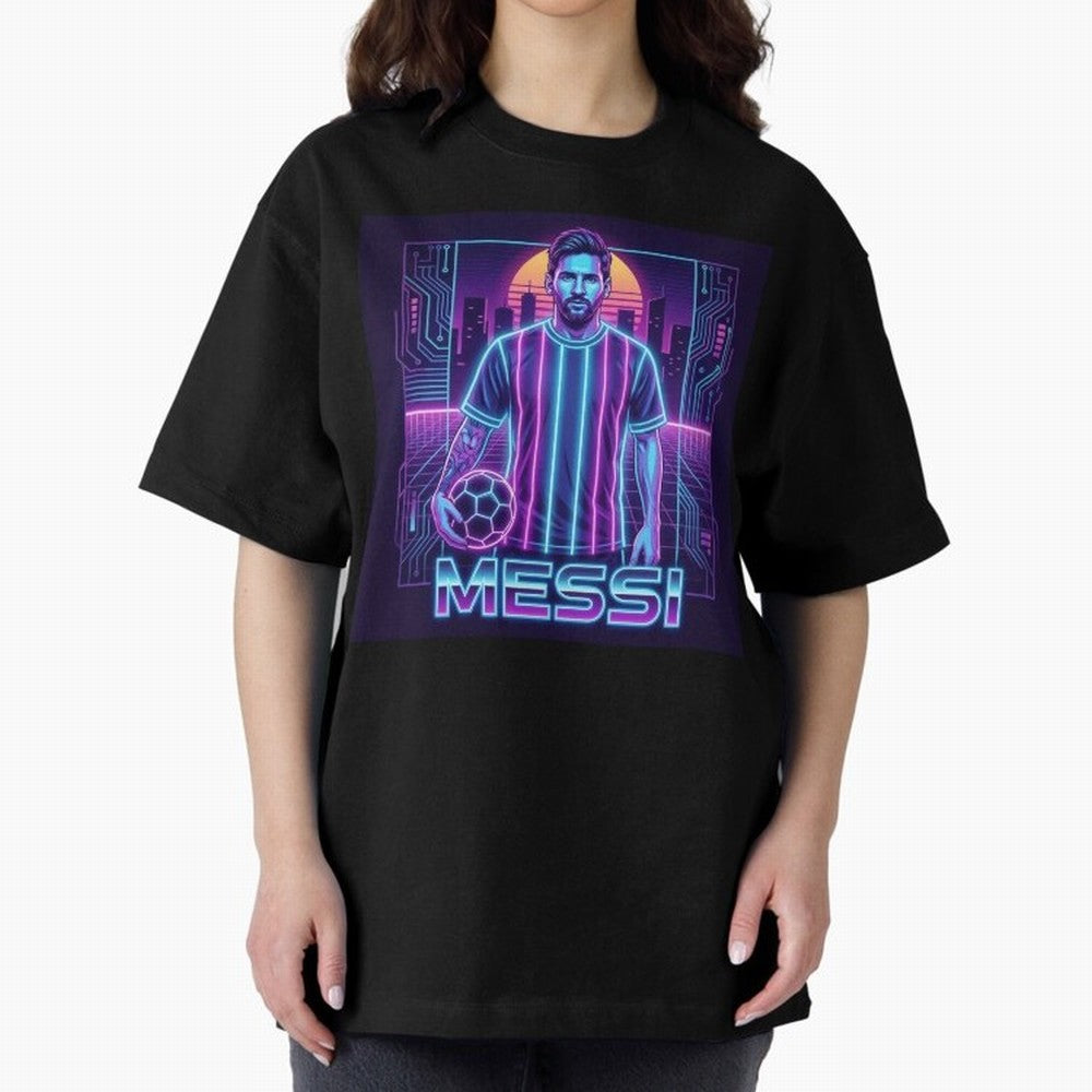 ?Argentina Football Legend Messi Cyberpunk Retro Futurist Design (Version 3) Classic T-Shirt Support the Legends of the FIFA World Cup 2026 USA Canada Mexico Journey through Neymar Highlights, Spain Pride, Vintage Soccer Flavor, Modern Football