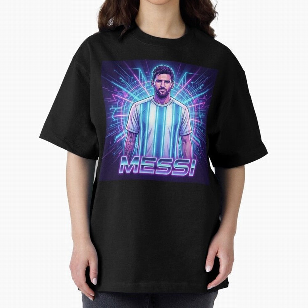?Argentina Football Legend Messi Cyberpunk Retro Futurist Design Classic T-Shirt Keep the Legacy of Global Football Passion for FIFA World Cup 2026, Centered on Haaland, England and Germany, Supporter Pride, Iconic Celebrations, Legendary Names and