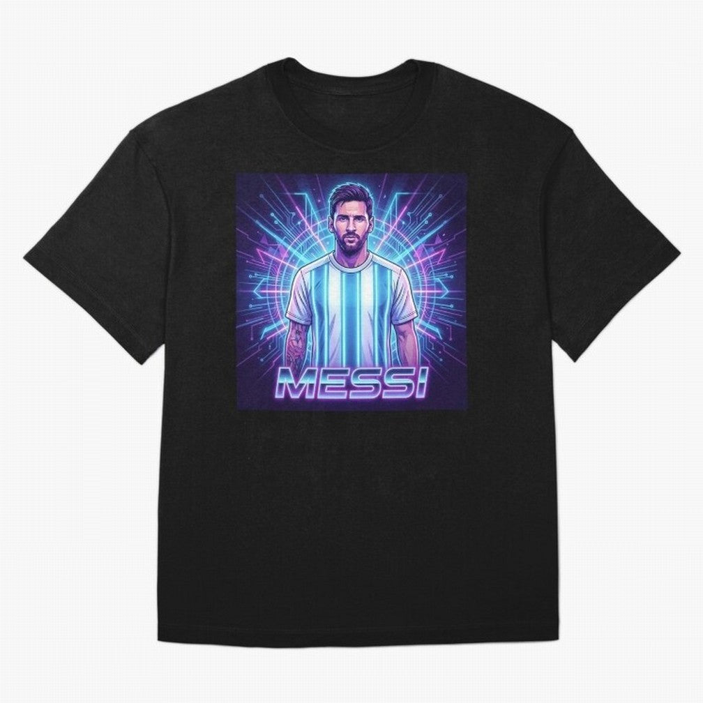 ?Argentina Football Legend Messi Cyberpunk Retro Futurist Design Classic T-Shirt Keep the Legacy of Global Football Passion for FIFA World Cup 2026, Centered on Haaland, England and Germany, Supporter Pride, Iconic Celebrations, Legendary Names and