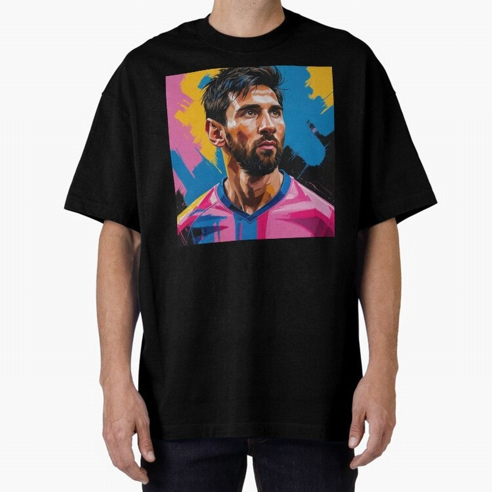 Vibrant Artistic Digital Painting Portrait of Lionel Messi (GOAT) Classic T-Shirt Capture FIFA World Cup 2026 Group Stage for Fans of Haaland and Spain and Netherlands, Bringing Vintage Soccer Flavor, Modern Football Stars, National Flags and Final