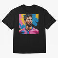 Vibrant Artistic Digital Painting Portrait of Lionel Messi (GOAT) Classic T-Shirt Capture FIFA World Cup 2026 Group Stage for Fans of Haaland and Spain and Netherlands, Bringing Vintage Soccer Flavor, Modern Football Stars, National Flags and Final
