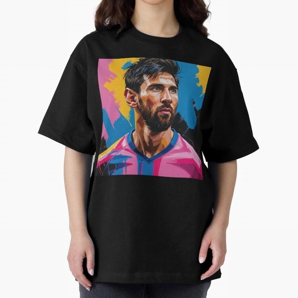 Vibrant Artistic Digital Painting Portrait of Lionel Messi (GOAT) Classic T-Shirt Capture FIFA World Cup 2026 Group Stage for Fans of Haaland and Spain and Netherlands, Bringing Vintage Soccer Flavor, Modern Football Stars, National Flags and Final