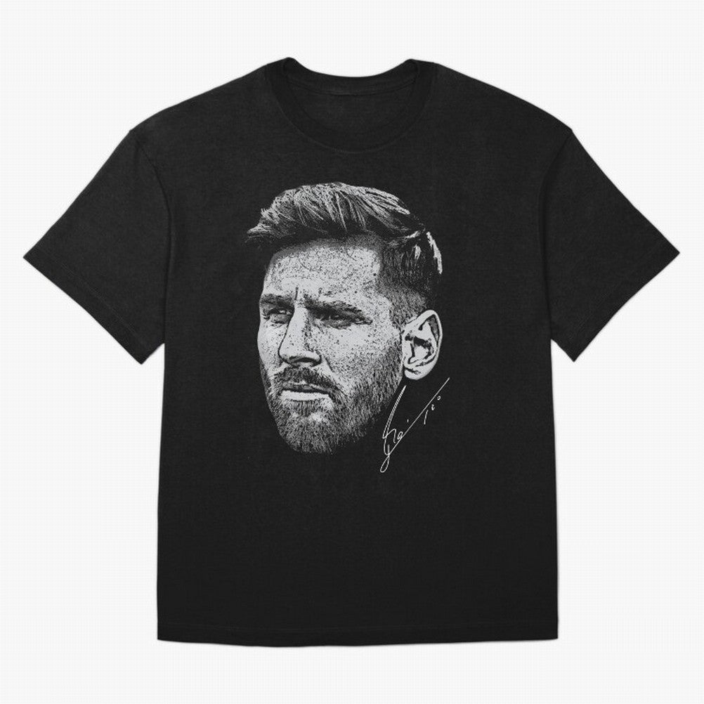 Lionel Messi Signed Boxy T-Shirt Celebrate Supporters United by Match Day Hype around FIFA World Cup 2026, Haaland and Mbappe, Spain and Netherlands, Retro Football Energy, Iconic Rivalries, Trophy Chase Drama and Stadium Atmosphere; Perfect for
