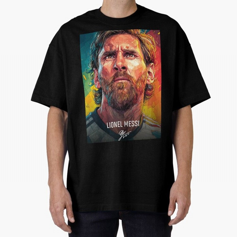 Lionel Messi Football Soccer Player Colorful Modern Portrait Classic T-Shirt Join the Global Buzz around Global Football Passion for FIFA World Cup 2026 Group Stage, Highlighting Messi, CR7 and Mbappe, Portugal, Spain and Germany, Stadium Chants,