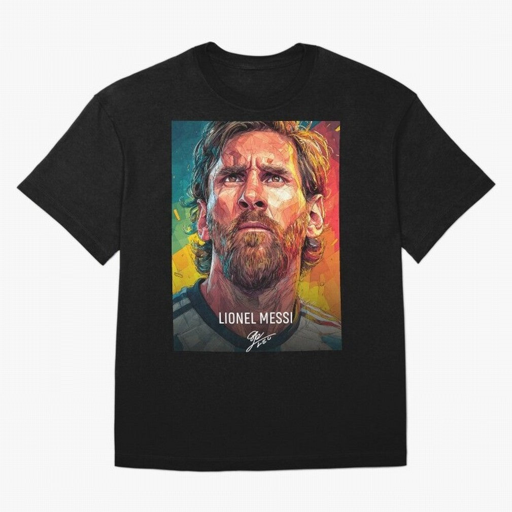 Lionel Messi Football Soccer Player Colorful Modern Portrait Classic T-Shirt Join the Global Buzz around Global Football Passion for FIFA World Cup 2026 Group Stage, Highlighting Messi, CR7 and Mbappe, Portugal, Spain and Germany, Stadium Chants,