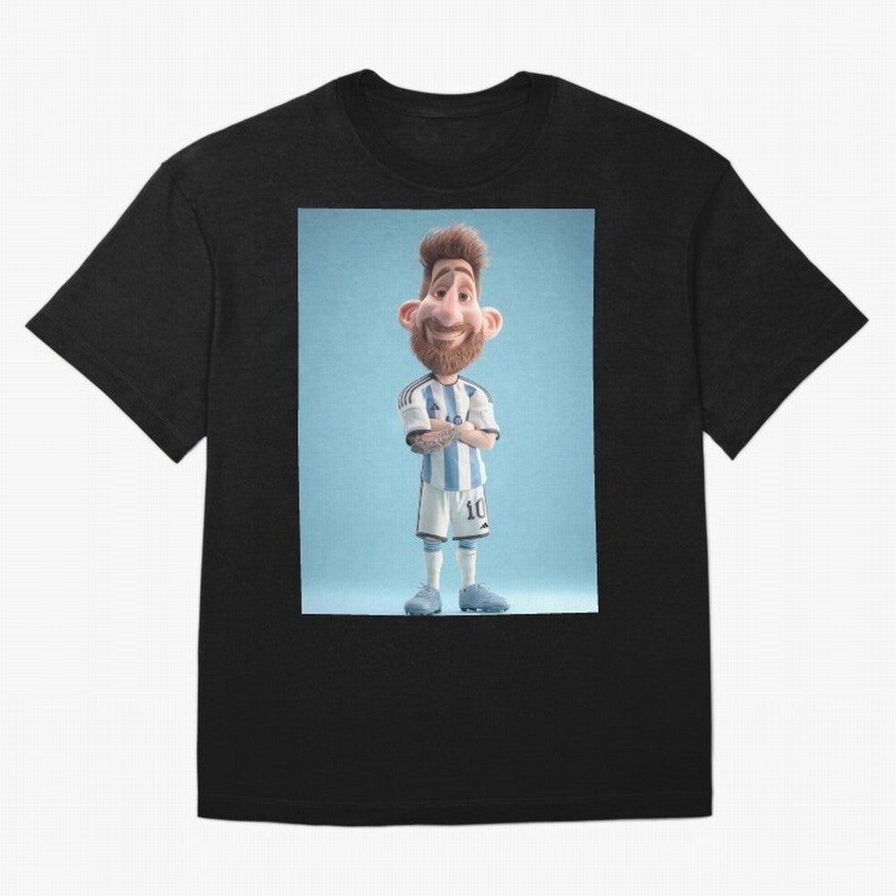 Lionel Messi Soccer Caricature Cartoon Football Legend Classic T-Shirt Fuel Your Fan Pride for FIFA World Cup 2026 Group Stage Spirit, with France, Messi, Football History, Final Match Energy, Crowd Noise and Once in a Lifetime Moments; Created for
