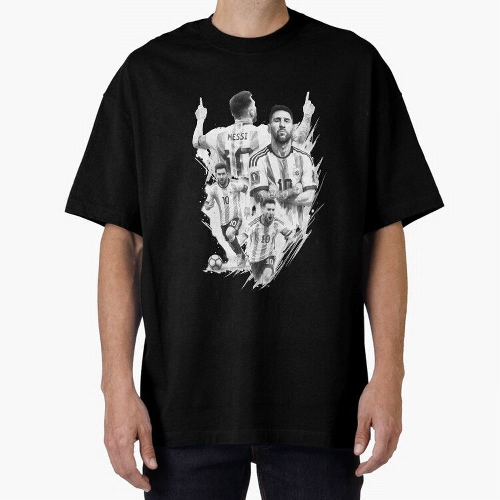 BLACK WHITE Lionel Messi watercolor illustration Classic T-Shirt Support the Legends of FIFA World Cup 2026 Spirit, Driven by Brazil, Portugal and Argentina, Cristiano Ronaldo, Stadium Memories, Football Loyalty, International Chants and