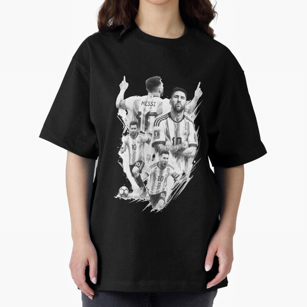 BLACK WHITE Lionel Messi watercolor illustration Classic T-Shirt Support the Legends of FIFA World Cup 2026 Spirit, Driven by Brazil, Portugal and Argentina, Cristiano Ronaldo, Stadium Memories, Football Loyalty, International Chants and