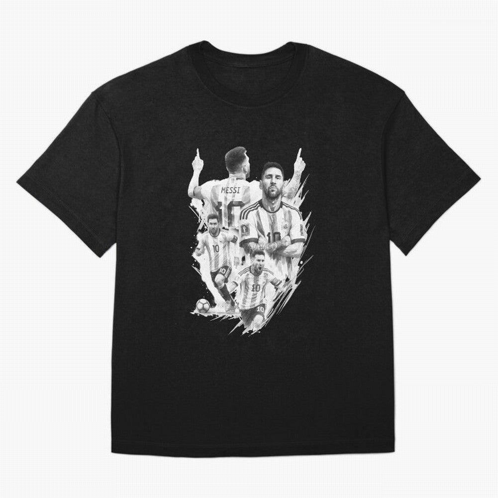 BLACK WHITE Lionel Messi watercolor illustration Classic T-Shirt Support the Legends of FIFA World Cup 2026 Spirit, Driven by Brazil, Portugal and Argentina, Cristiano Ronaldo, Stadium Memories, Football Loyalty, International Chants and