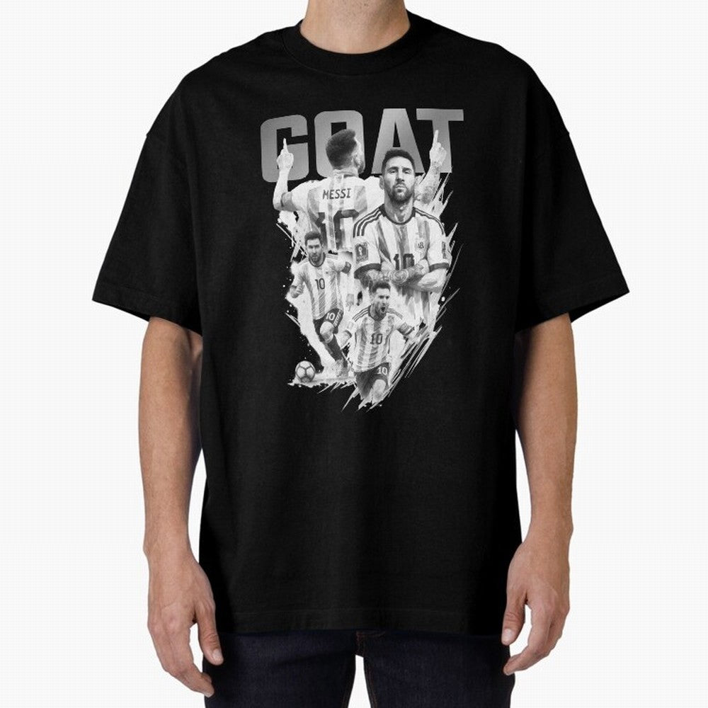BLACK WHITE GOAT Lionel Messi watercolor illustration Classic T-Shirt Stand with Match Day Hype around FIFA World Cup 2026 USA Canada Mexico, Neymar, Haaland and Cristiano Ronaldo, Netherlands, Supporter Pride, Iconic Celebrations, Legendary Names