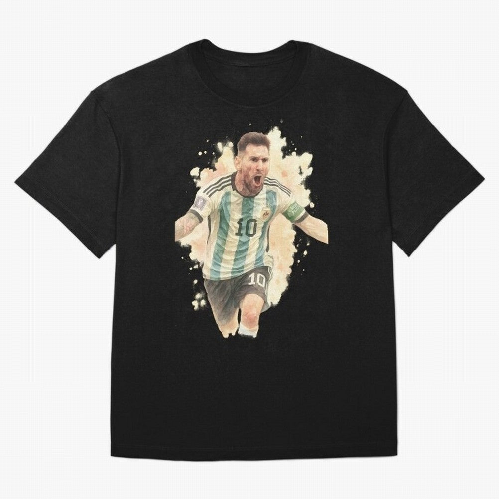 Goaaal Lionel Messi watercolor illustration Classic T-Shirt Follow the Final Road of FIFA World Cup 2026 Highlighting Messi, Argentina, France and Brazil Energy, Sports Nostalgia, International Competition, Famous Players and Unforgettable