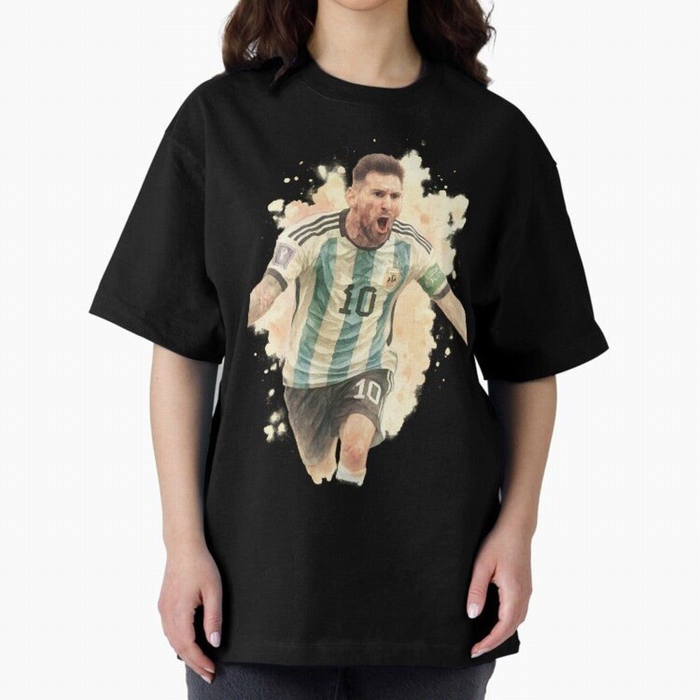 Goaaal Lionel Messi watercolor illustration Classic T-Shirt Follow the Final Road of FIFA World Cup 2026 Highlighting Messi, Argentina, France and Brazil Energy, Sports Nostalgia, International Competition, Famous Players and Unforgettable
