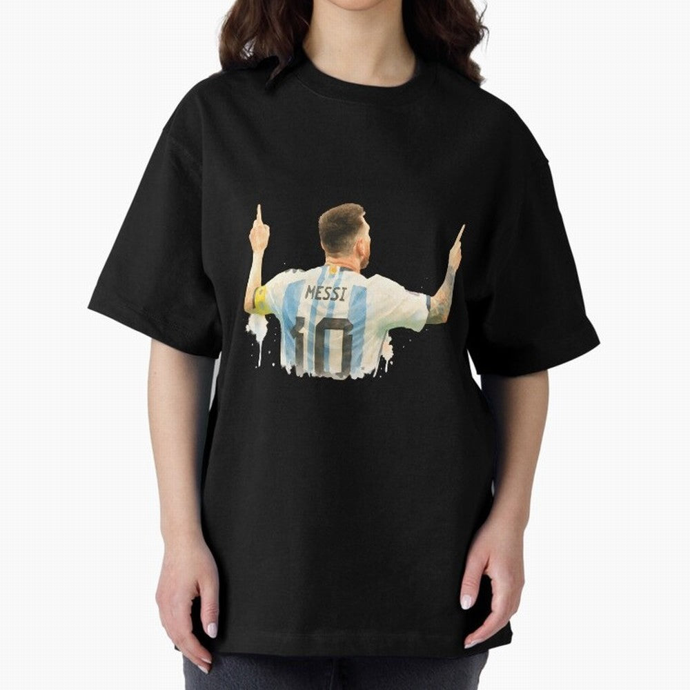 celebration Lionel Messi watercolor illustration Classic T-Shirt Carry the Colors and Pride of Global Football Passion for FIFA World Cup 2026 Group Stage, Connected to CR7, Argentina, France and Brazil, Goal Celebration Energy, Supporter Heritage,