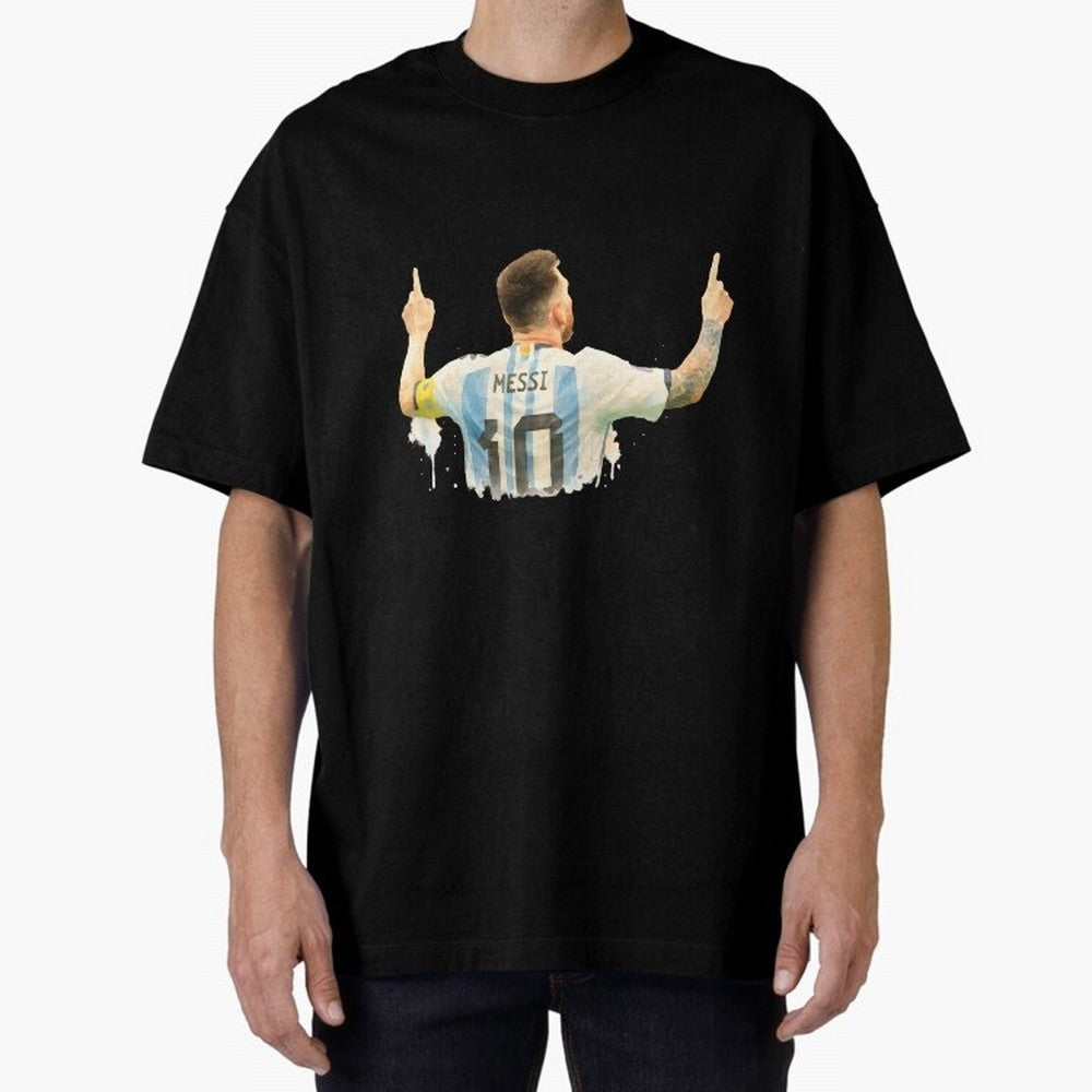 celebration Lionel Messi watercolor illustration Classic T-Shirt Carry the Colors and Pride of Global Football Passion for FIFA World Cup 2026 Group Stage, Connected to CR7, Argentina, France and Brazil, Goal Celebration Energy, Supporter Heritage,