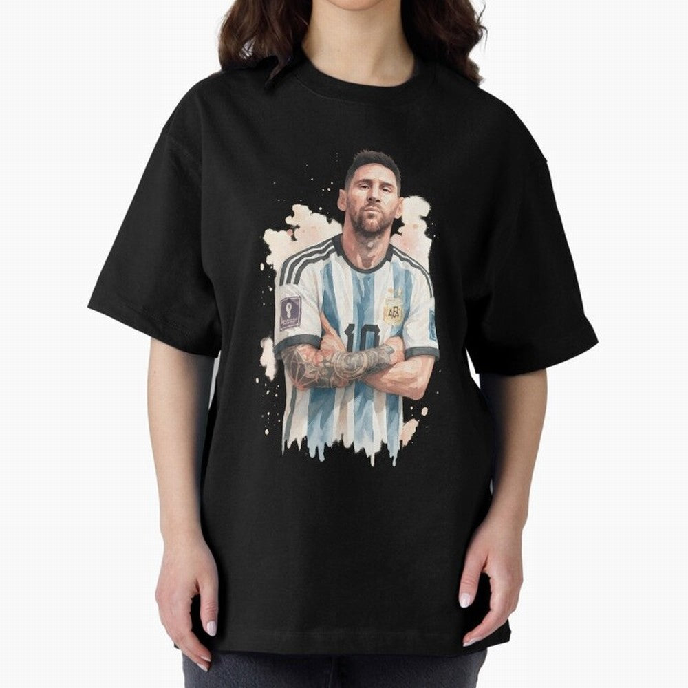 Lionel Messi watercolor illustration Classic T-Shirt Celebrate the Biggest Stage of FIFA World Cup 2026 USA Canada Mexico for Fans of Neymar and Netherlands, Bringing Championship Spirit, Famous Goals, Roaring Crowds and International Football