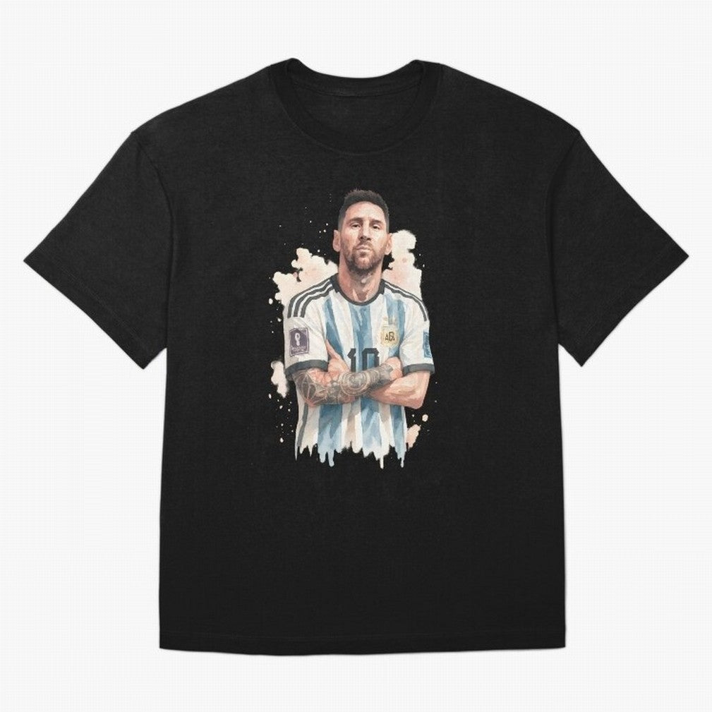 Lionel Messi watercolor illustration Classic T-Shirt Celebrate the Biggest Stage of FIFA World Cup 2026 USA Canada Mexico for Fans of Neymar and Netherlands, Bringing Championship Spirit, Famous Goals, Roaring Crowds and International Football