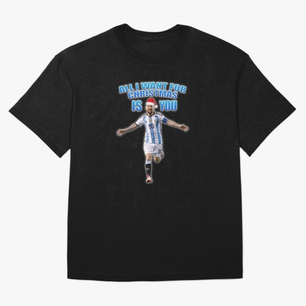 Lionel Messi Christmas Santa Claus Football Gift Oversized T-Shirt Celebrate National Team Dreams in Match Day Hype around FIFA World Cup 2026, Messi and Cristiano Ronaldo, Argentina and Brazil, Game Day Rituals, Football Legends, Country Pride and