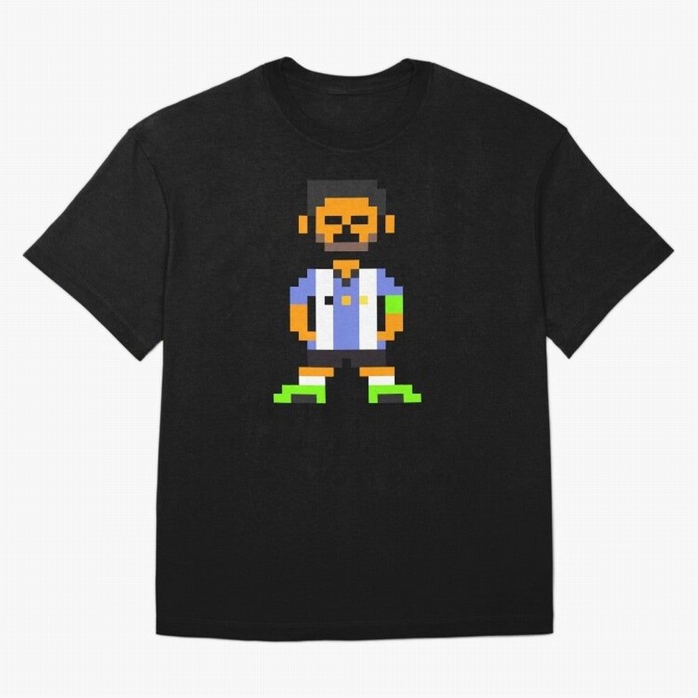 Pixel Pose Messi Oversized T-Shirt Celebrate Supporters United by FIFA World Cup 2026 USA Canada Mexico for Fans of Mbappe and Argentina, France and Brazil, Bringing Football History, Final Match Energy, Crowd Noise and Once in a Lifetime Moments;