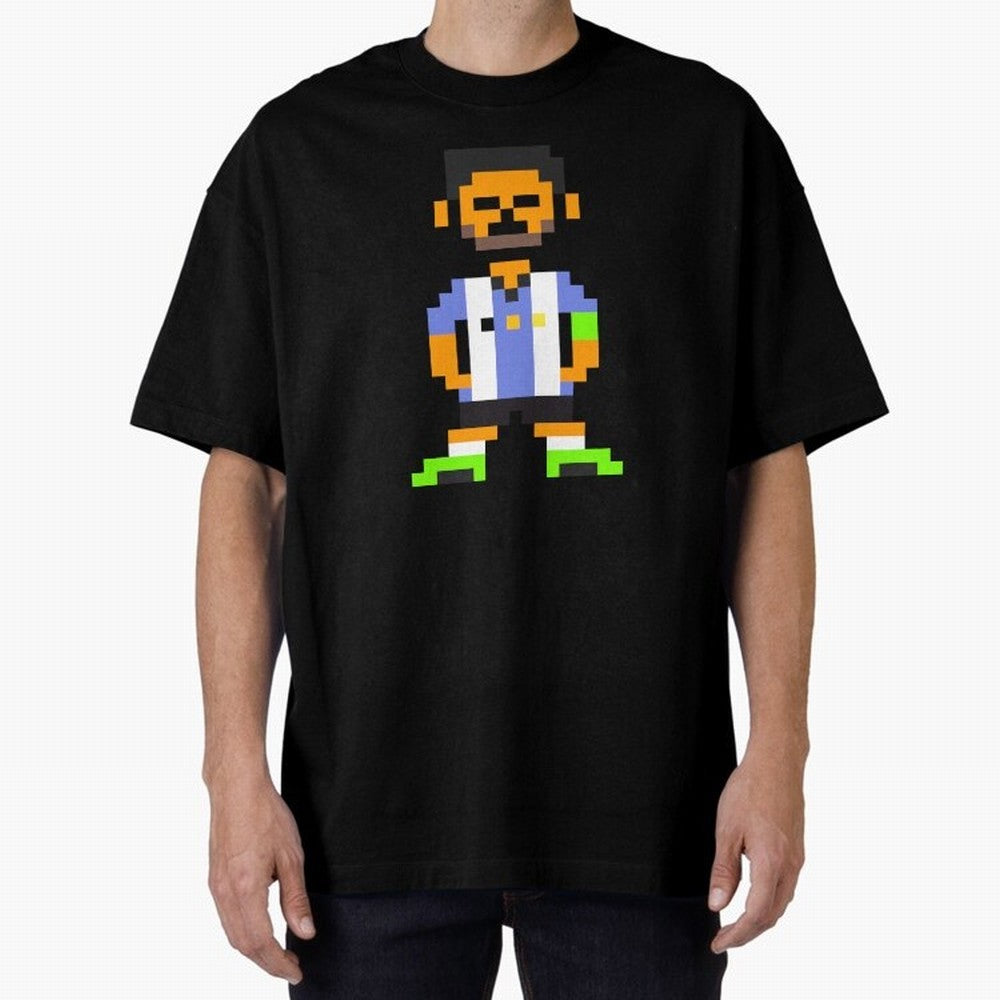 Pixel Pose Messi Oversized T-Shirt Celebrate Supporters United by FIFA World Cup 2026 USA Canada Mexico for Fans of Mbappe and Argentina, France and Brazil, Bringing Football History, Final Match Energy, Crowd Noise and Once in a Lifetime Moments;