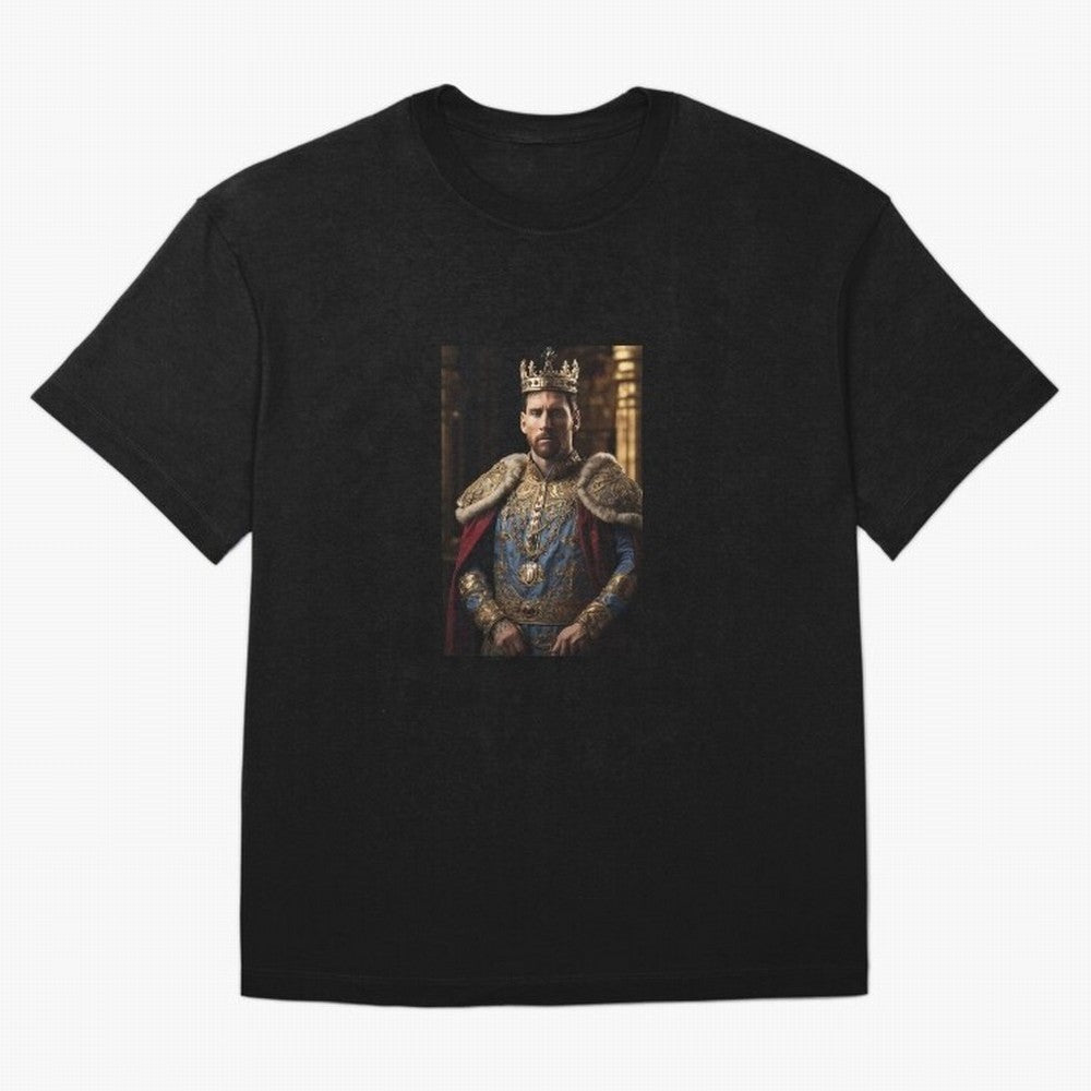 Lionel Messi, the king Oversized T-Shirt Celebrate the Magic of FIFA World Cup 2026 USA Canada Mexico with Mbappe and Neymar, Portugal, Spain and Germany Energy, Championship Spirit, Famous Goals, Roaring Crowds and International Football Unity;
