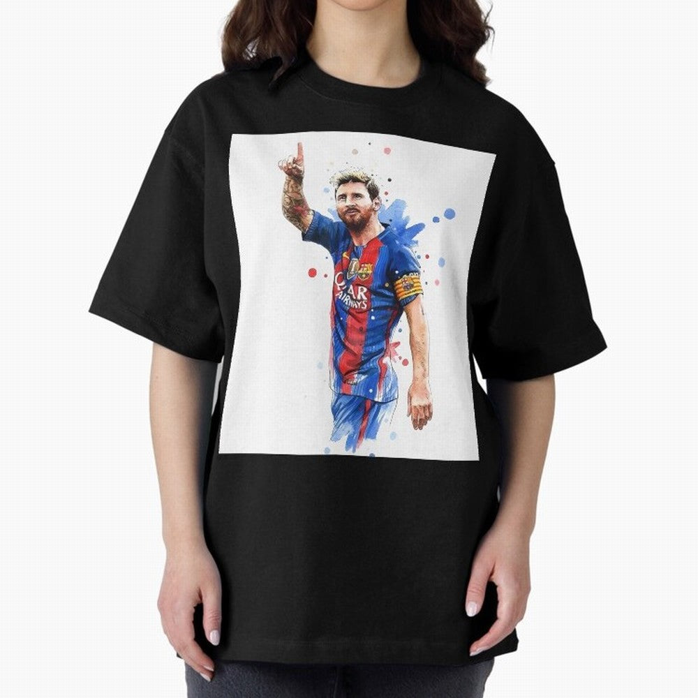 Lionel Messi Barcelona football legend Oversized T-Shirt Share FIFA World Cup 2026 Spirit, Celebrating Argentina, Cristiano Ronaldo, Goal Celebration Energy, Supporter Heritage, Football Icons and Worldwide Tournament Joy; Great for Supporters Who