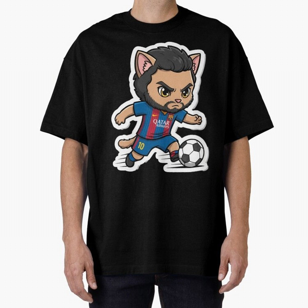 Fcb - Fc Barcelona | Cute Cat Messi with Jersey Barcelona Classic T-Shirt Bring Bold Fan Energy to Global Football Passion for FIFA World Cup 2026 USA Canada Mexico, with CR7 and Messi, England and Germany, Vintage Soccer Flavor, Modern Football