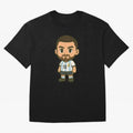 Lionel Messi Cartoon Art Argentina Classic T-Shirt Honor Champions and Dreams in Global Football Passion for FIFA World Cup 2026 USA Canada Mexico, Centered on Haaland, Spain and Netherlands, Match Day Excitement, Supporter Culture, Golden Goals