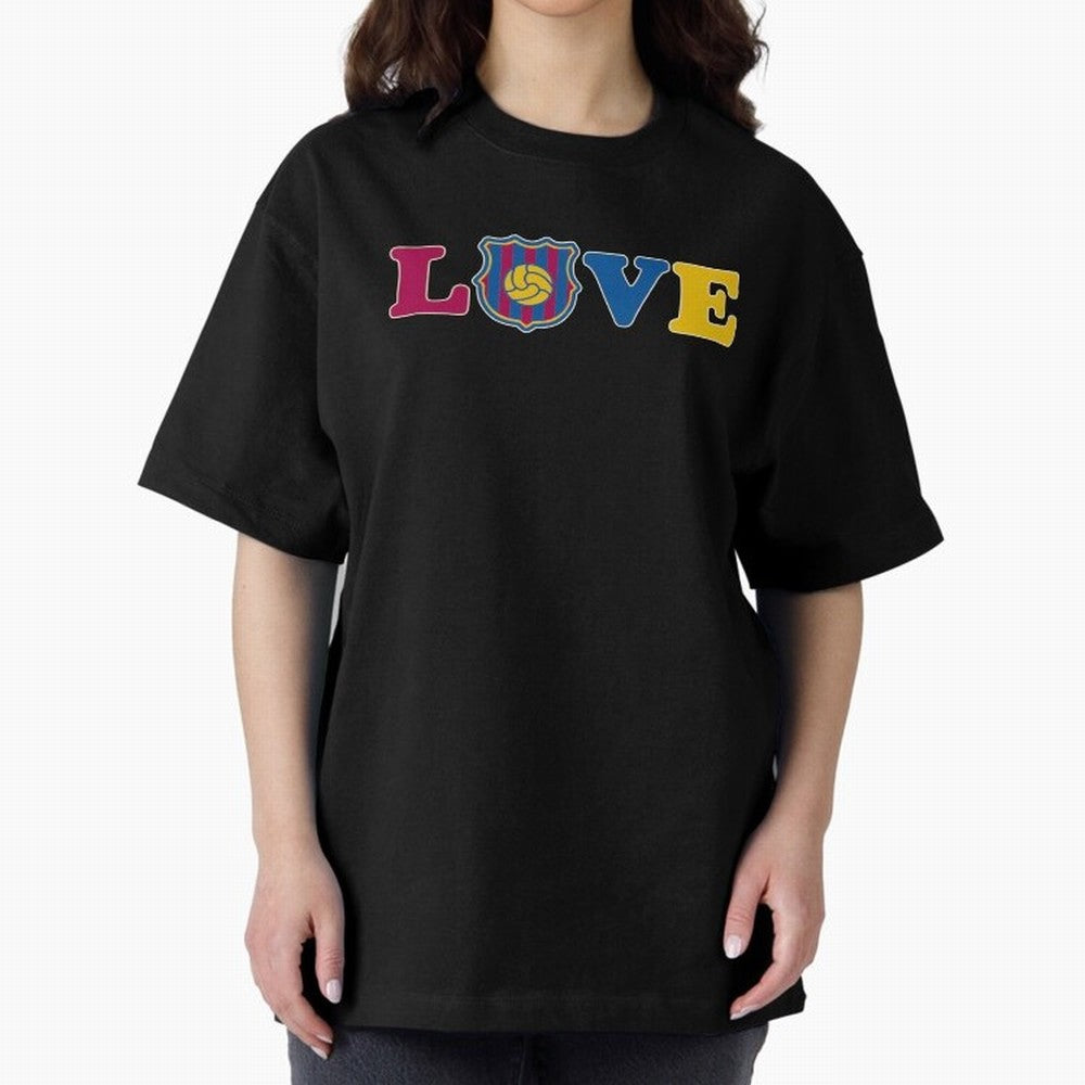 Love Barcelona Oversized T-Shirt Bring Match Day Fire to the FIFA World Cup 2026 Journey through CR7 and Messi Highlights, Argentina and Brazil Pride, Fan Favorite Moments, National Team Passion, Big Match Drama and Soccer History; Ideal for Fans