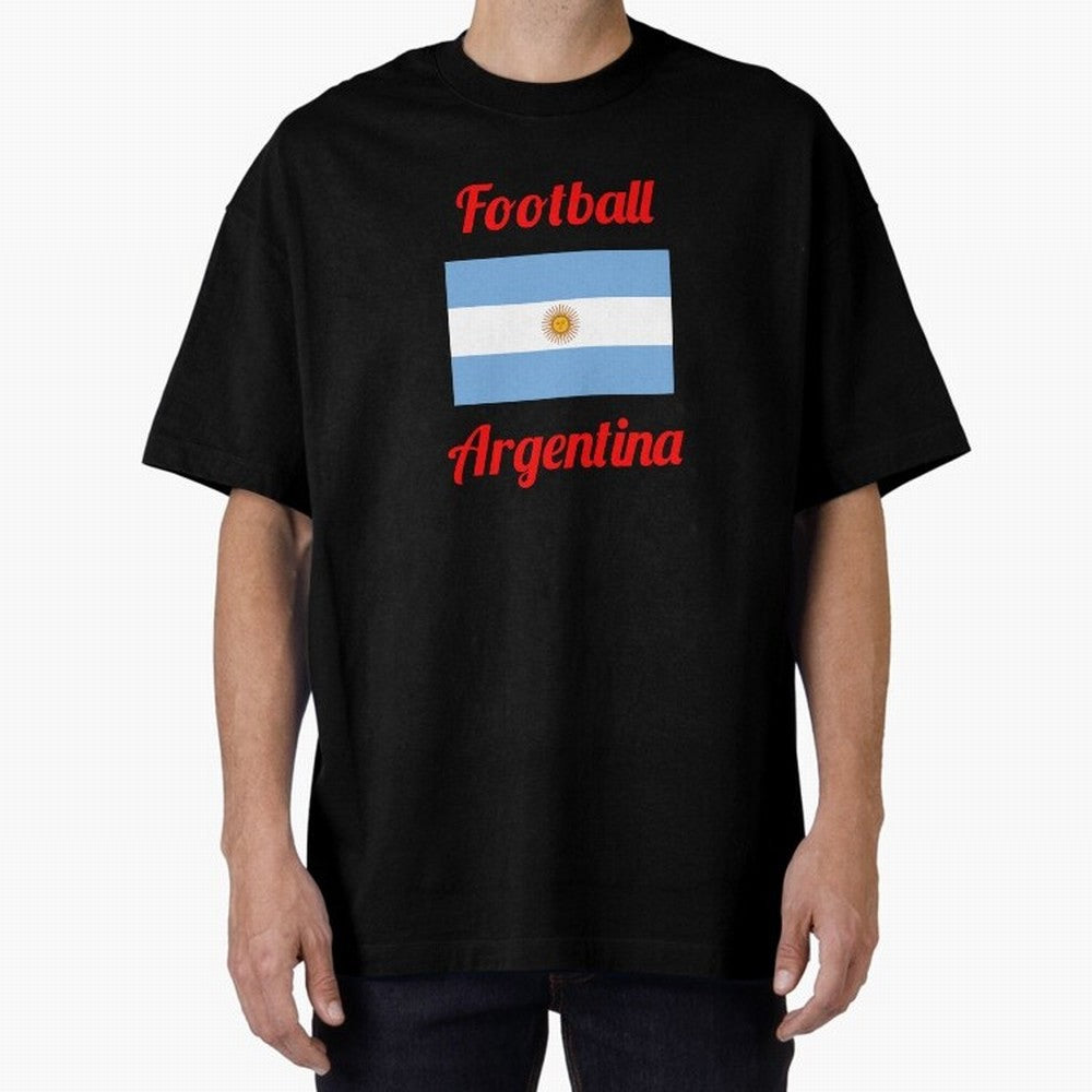 Argentina Football Flag ¨C Albiceleste Soccer Supporter Classic T-Shirt Celebrate National Team Dreams in Global Football Passion for FIFA World Cup 2026, Celebrating Haaland and Mbappe, France and Portugal, Stadium Memories, Football Loyalty,