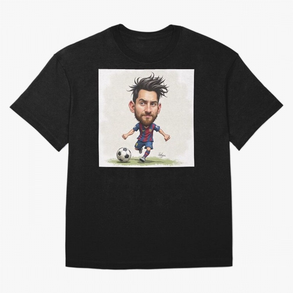 The Little Magician ¨C Caricature of Lionel Messi Oversized T-Shirt Turn Every Weekend Toward Match Day Hype around FIFA World Cup 2026, CR7 and Messi, Spain, Supporter Pride, Iconic Celebrations, Legendary Names and Global Match Day Energy;