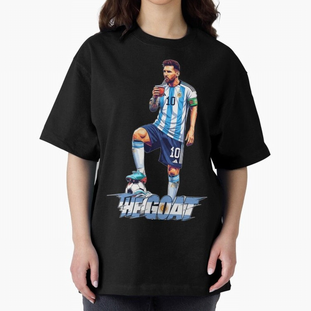 Messi Illustrated Style Drinking Mate ¨C Unique Design by The Goat Classic T-Shirt Bring Trophy Dreams to FIFA World Cup 2026 Group Stage for Fans of Haaland and England, Bringing Stadium Chants, National Pride, Trophy Dreams and Unforgettable